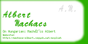 albert machacs business card